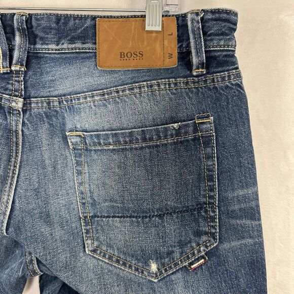 HUGO BOSS Selvedge-2 Men's Distressed Button Fly Straight Fit Denim Jeans 36X30 - Picture 16 of 16